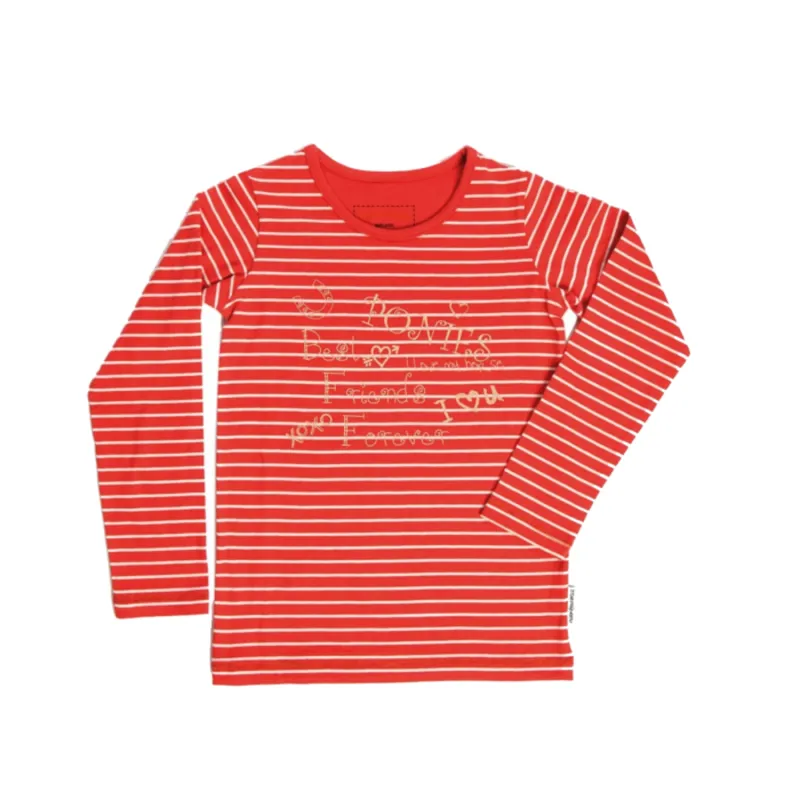 Horseware Girls Long Sleeve Top - Coral Stripe